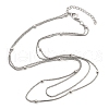 Brass Double Layer Necklaces NJEW-D302-52P-5