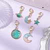 5Pcs Moon Star Planet Alloy Enamel Pendant Decoration HJEW-JM02742-02-2