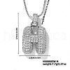Elegant Brass Micro Pave Clear Cubic Zirconia 3D Initial Necklaces DV4415-31-1