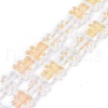Transparent Electroplate Glass Beads Strands GLAA-F122-05F-2