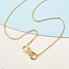 925 Sterling Silver Micro Pave Clear Micro Pave Cubic Zirconia Double Infinity Pendant Necklaces for Women NJEW-D315-03G-2