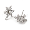Brass Micro Pave Cubic Zirconia Stud Earring Findings KK-K371-34P-2