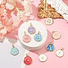 10Pcs 10 Styles Brass Enamel Pendants KK-YW0002-41-4
