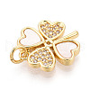 Brass Micro Pave Clear Cubic Zirconia Pendants KK-N268-16G-2