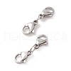 304 Stainless Steel Double Lobster Claw Clasps STAS-E163-57P-B-3