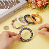 SUNNYCLUE 7Pcs 7 Colors Print Silicone Beads SIL-SC0001-86A-3
