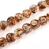 Handmade Gold Foil Glass Beads Strands FOIL-N029-04D-1