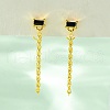 Real 18K Gold Plated 925 Sterling Silver Chains Front Back Stud Earrings PA4661-1-5