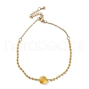 304 Stainless Steel Glass Beads Link Chain Bracelets BJEW-A036-14G-02-2