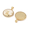 Brass Micro Pave Clear Cubic Zirconia Pendants KK-L213-010G-05-2