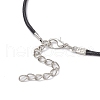 Cylinder Seed Beaded Evil Eye & Alloy Pyramid Cone Pendant Necklaces NJEW-MZ00105-01-5