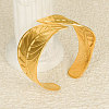 Leaf 304 Stainless Steel Cuff Bangles for Women CM7227-2-2