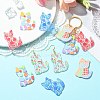 15Pcs 5 Colors Transparent Acrylic Pendant ENAM-SZ0004-28-4