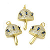Rack Plating Brass Micro Pave Cubic Zirconia Pendants KK-Q784-06G-3