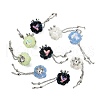 Handmade Polymer Clay Rhinestone Tassel Dangle Beads CLAY-H003-01M-1