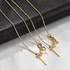 1mm Brass Ball Chain Adjustable Slider Necklaces KK-K398-28G-2