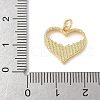 Brass Pave Natural White Shell Heart Charms with Jump Rings KK-S522-08E-G-3