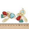 Triangle Alloy Plastic Dangle Stud Earrings EJEW-Q035-01G-5