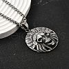 304 Stainless Steel Indian Head Skull Pendant Necklaces for Women Men NJEW-Z076-03AS-2