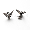 Retro 304 Stainless Steel Skull with Wing Ear Studs EJEW-P057-39-2