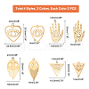 DICOSMETIC 16Pcs 4 Style 201 Stainless Steel Pendants STAS-DC0001-63-5