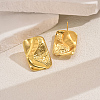 Elegant Brass Rectangle Stud Earrings DW3879-5