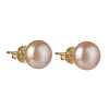 Natural Pearl Rondelle Stud Earrings EJEW-JE04585-04-1