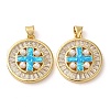 Rack Plating Brass Micro Pave Cubic Zirconia Pendants KK-P268-08A-G-2