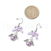 Spray Painted Alloy Bowknot Dangle Earrings EJEW-JE06414-3