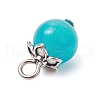 18Pcs 9 Colors Dyed Natural Yellow Jade & Malaysia Jade & Green Jade Round Charms PALLOY-JF03656-5