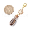 7 Chakra Natural Red Aventurine & Red Jasper & Green Aventurine & Tiger Eye & Synthetic Turquoise & Amethyst & Lapis Lazuli Chips inside Glass Wishing Bottle Pendant Decorations HJEW-JM03099-01-3