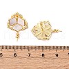 Brass Micro Pave Cubic Zirconia Shell Stud Earrings Findings KK-D363-02G-3