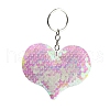 PVC Reflective Sequin Heart Pendant Keychain KEYC-L033-01P-01-1
