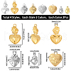 SUNNYCLUE 16Pcs 8 Style 304 Stainless Steel Pendants STAS-SC0006-20-2
