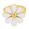 304 Stainless Steel Enamel Stud Rings for Women RJEW-U023-01G-03-3