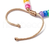 7-Color Rondelle Acrylic Braided Beaded Bracelets BJEW-JB10223-02-4
