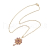 Flower Handmade Seed Beads & AB Color Glass Beaded Pendant Necklaces NJEW-MZ00084-02-4