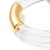 Acrylic & Plastic Curved Tube Chunky Stretch Bracelet for Women BJEW-JB08143-01-4