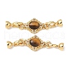 Brass Micro Pave Clear Cubic Zirconia Fold Over Clasps KK-U059-41G-01-1