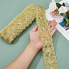 10 Yards Polyester Flower Lace Ribbon with Paillettes SRIB-WH0026-17C-3