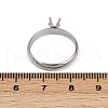 304 Stainless Steel Cuff Ring Components STAS-D372-01P-3