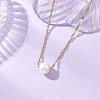 Natural Cultured Freshwater Pearl Potato Pendant 304 Stainless Steel Singapore Chains Necklaces NJEW-JN05273-01-1