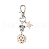 Starfish & Round Synthetic Turquoise Pendant Decorations HJEW-JM03276-4