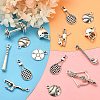 100Pcs 10 Styles Tibetan Style Alloy Pendants TIBEP-CJ0001-90-6