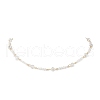 Transparent Glass & Round Shell Pearl Beaded Necklaces NJEW-JN05250-2