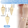 Beebeecraft 10Pcs Brass Micro Pave Cubic Zirconia Pendants KK-BBC0015-25-2
