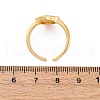 Brass Micro Pave Cubic Zirconia Shell Cuff Rings KK-D363-24A-G-3