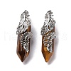 Natural Tiger Eye Pendants G-E059-02AS-03-2