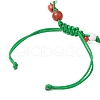 Flower Natural Natural Carnelian Braided Bracelets for Women BJEW-TA00625-01-4