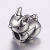 304 Stainless Steel Puppy European Beads STAS-P173-030AS-1